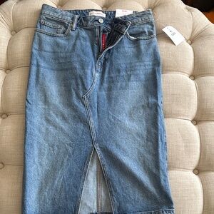 Lucky Brand Blue Denim Midi Skirt